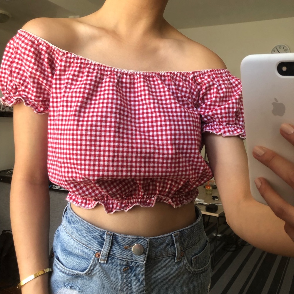 Brandy Melville Crop Top in Gingham Print